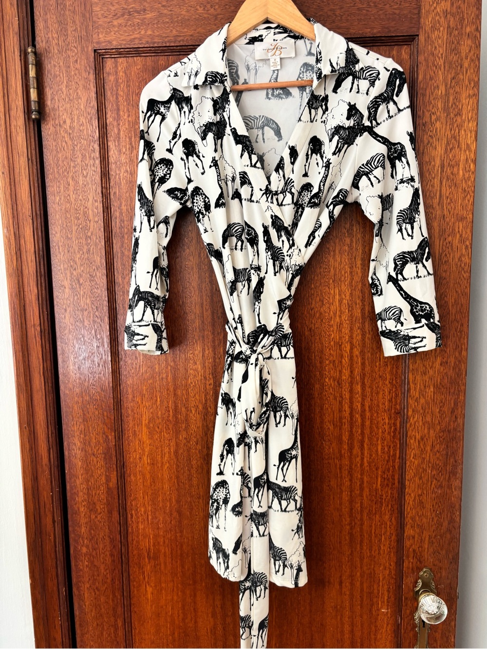 JB by Julie Brown Black & White Zebra Print Wrap Dress
